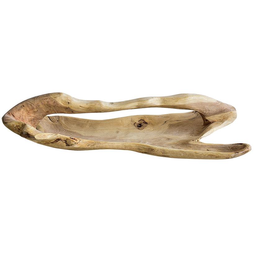 DECOR TRAY WOOD NATURAL 75x35x30cm - Chora Mykonos