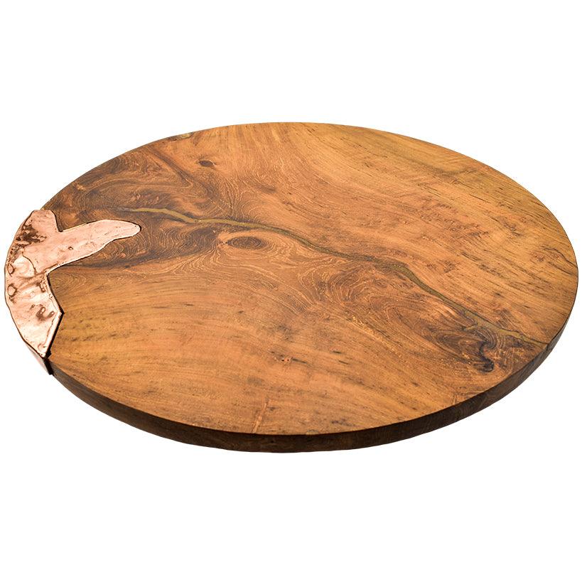 DECOR TRAY SUAR WOOD NATURAL & GOLD - Chora Mykonos