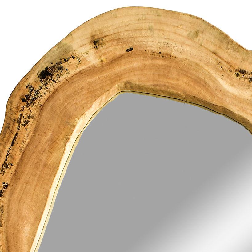MIRROR SUAR WOOD BLEACHED COLOR 170x170x15cm - Chora Mykonos