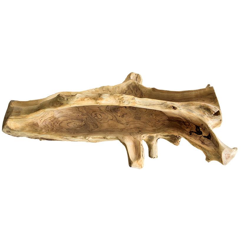 DECOR TRAY WOOD NATURAL 85x45x25cm - Chora Mykonos