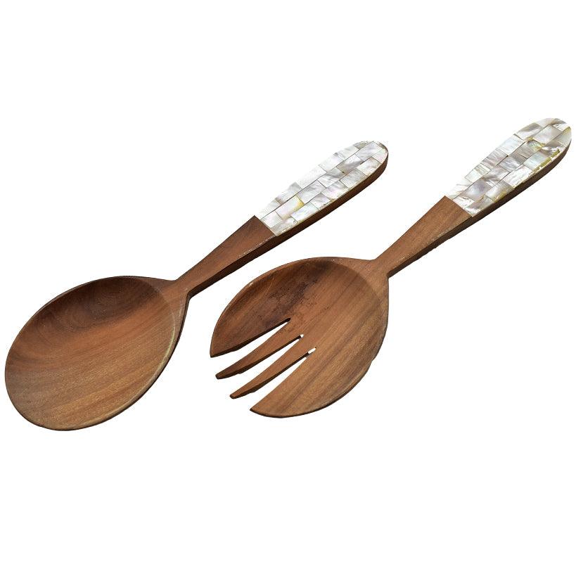 WOODEN SALAD SPOONS SET OF 2 - Chora Mykonos