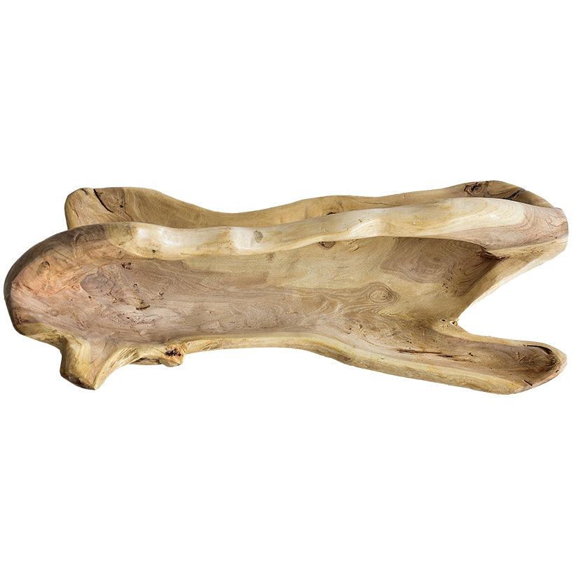 DECOR TRAY WOOD NATURAL 75x35x30cm - Chora Mykonos