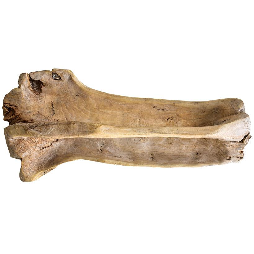 DECOR TRAY WOOD NATURAL 85x40x20cm - Chora Mykonos