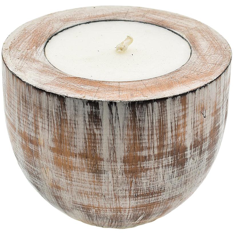 CANDLE WHITEWASH LARGE - Chora Mykonos