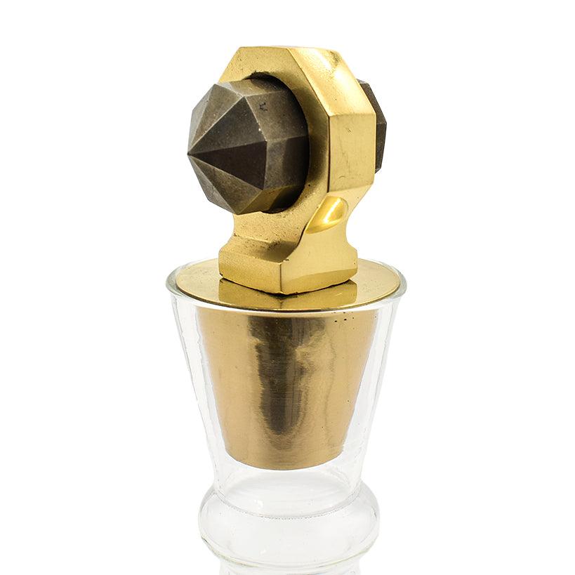 BOTTLE WITH BLACK PIRITE STOPPER - Chora Mykonos