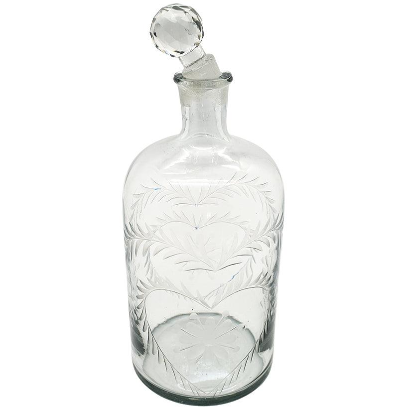 BOTTLE WITH SKULL STOPPER / ANT. BRASS FINISH - Chora Mykonos