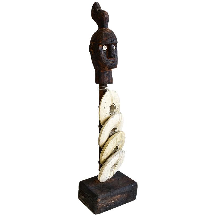WOODEN STATUE 20x15x75cm - Chora Mykonos