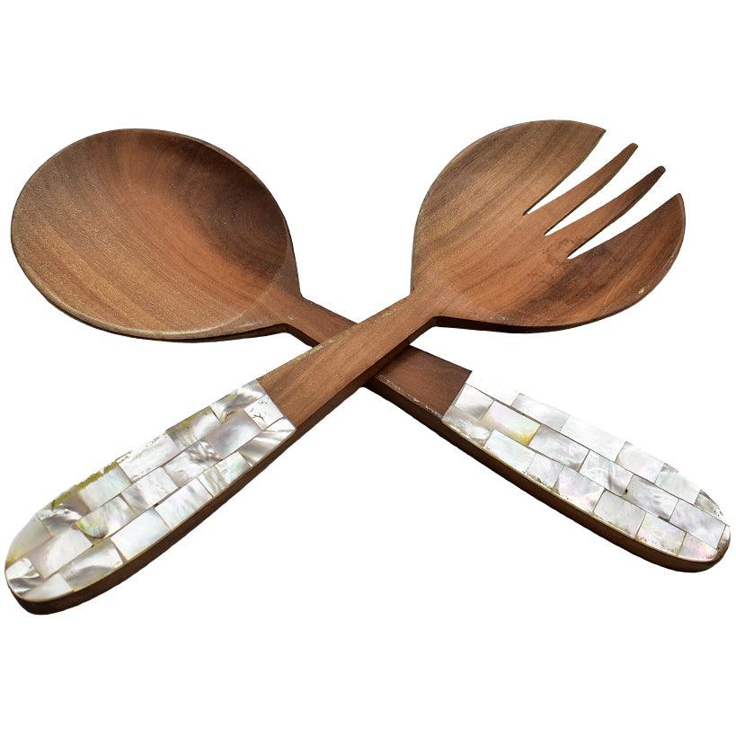 WOODEN SALAD SPOONS SET OF 2 - Chora Mykonos