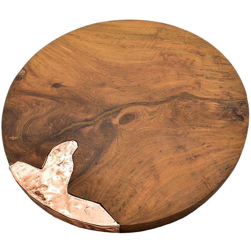 DECOR TRAY SUAR WOOD NATURAL & GOLD - Chora Mykonos