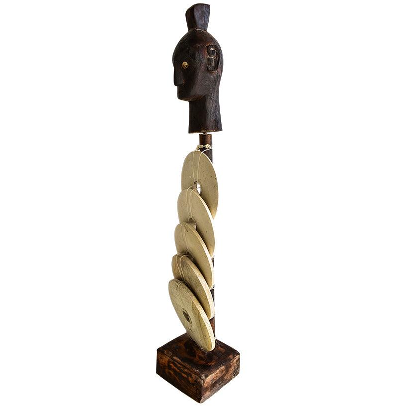 WOODEN STATUE 15x15x95cm - Chora Mykonos