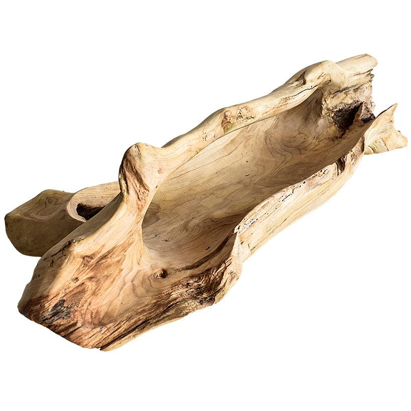 DECOR TRAY WOOD NATURAL 35x45x30cm - Chora Mykonos