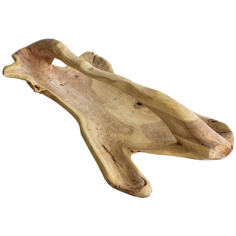 DECOR TRAY WOOD NATURAL 75x35x30cm - Chora Mykonos