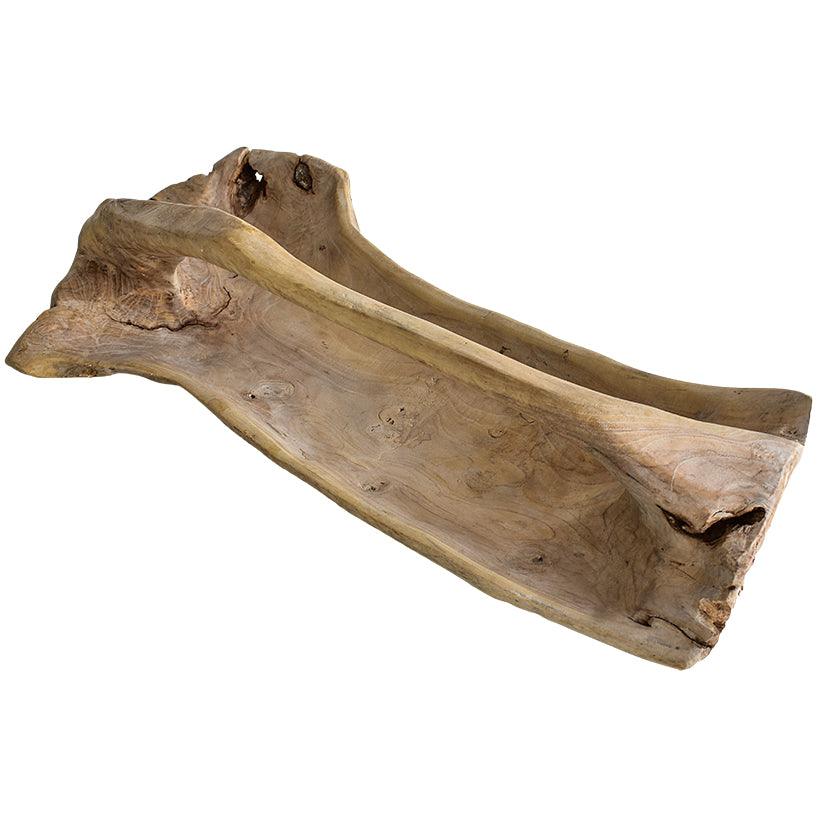 DECOR TRAY WOOD NATURAL 85x40x20cm - Chora Mykonos