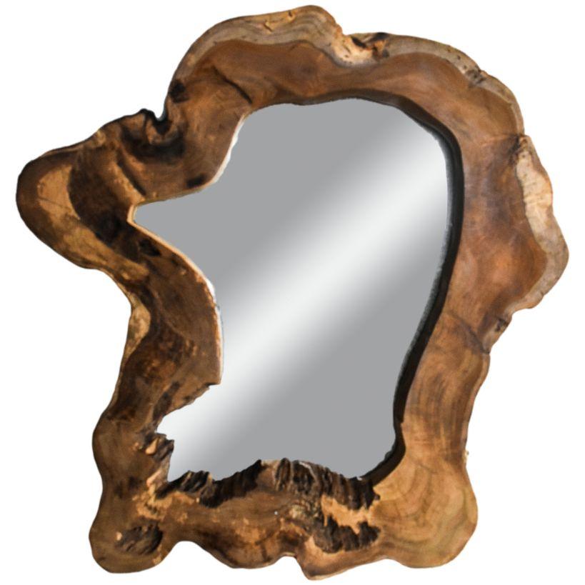 NATURAL TEAK WOOD MIRROR - Chora Mykonos