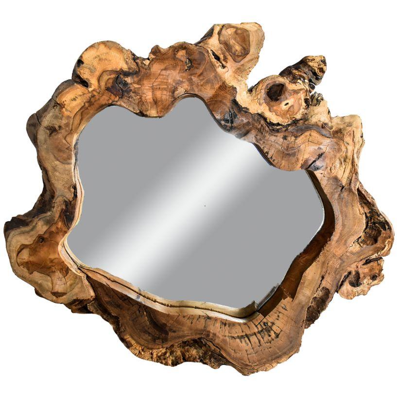 NATURAL TEAK WOOD MIRROR - Chora Mykonos