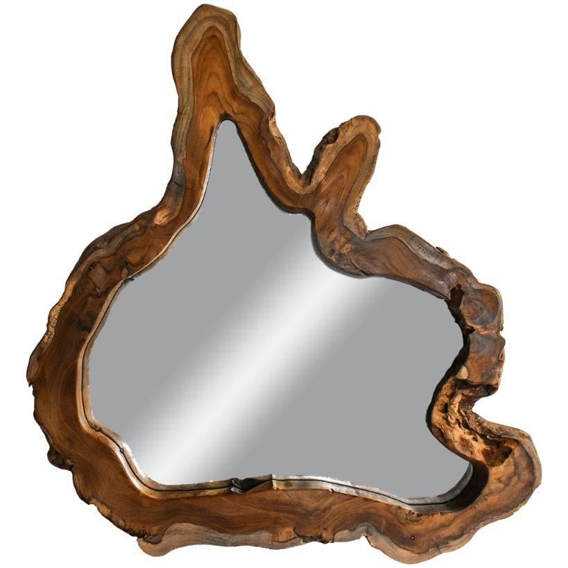 NATURAL TEAK WOOD MIRROR 75x85cm - Chora Mykonos