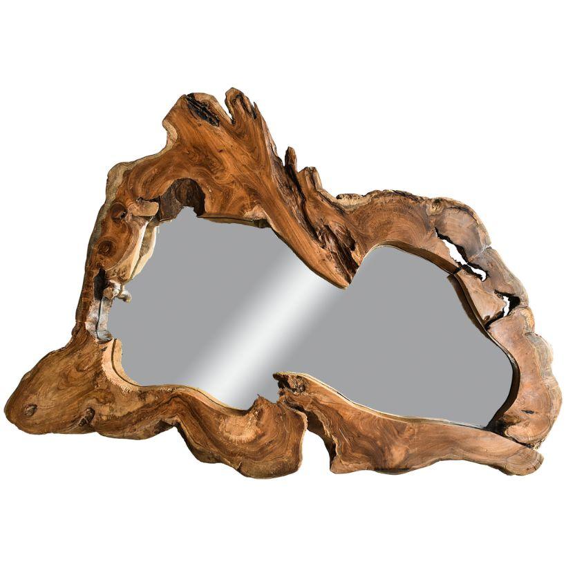 NATURAL TEAK WOOD MIRROR 75x85cm - Chora Mykonos