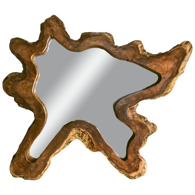 NATURAL TEAK WOOD MIRROR 75x85cm - Chora Mykonos