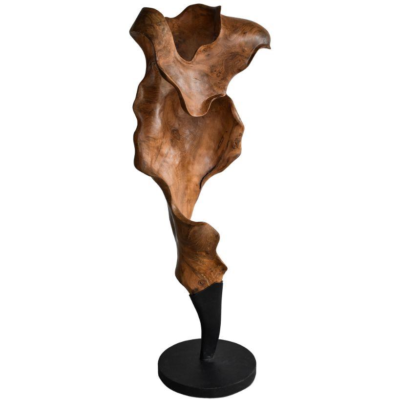 SCULPTURED WOOD NATURAL DECO 35x30x110cm - Chora Mykonos