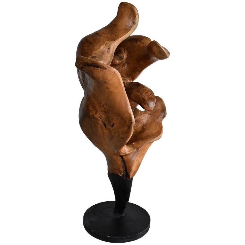 SCULPTURED WOOD NATURAL DECO 50x30x110cm - Chora Mykonos