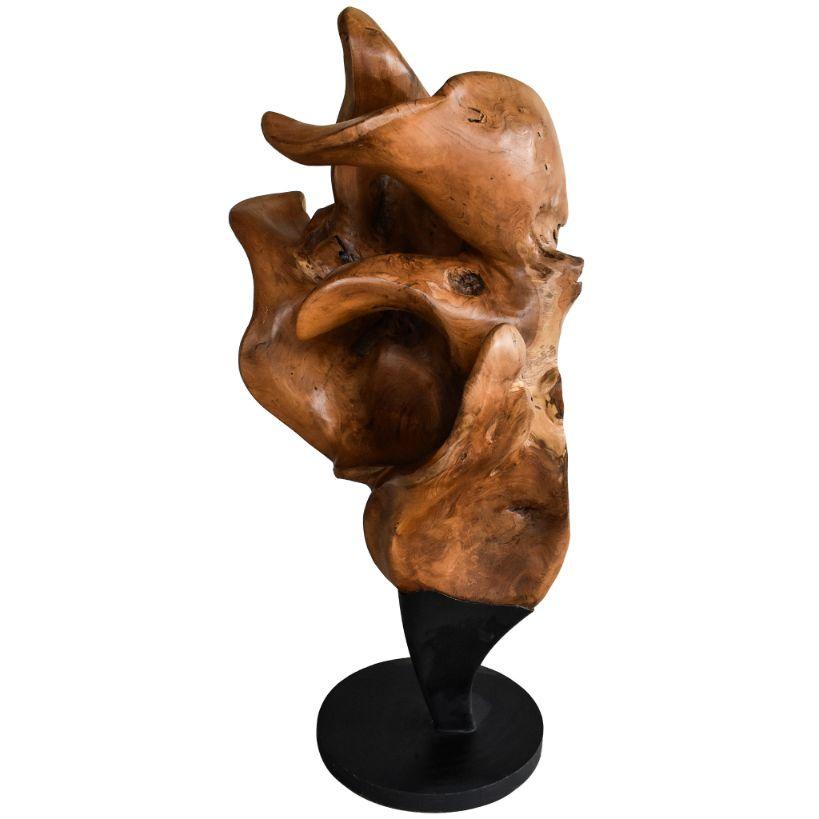 SCULPTURED WOOD NATURAL DECO 50x30x110cm - Chora Mykonos