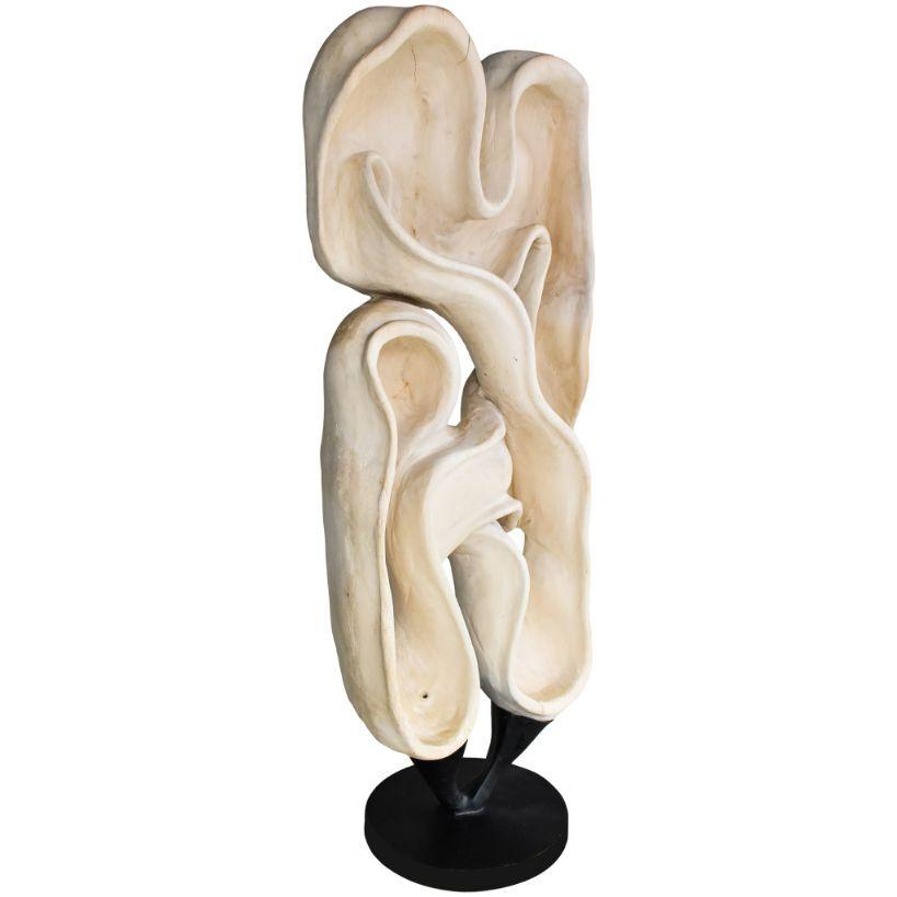 SCULPTURED WOOD BLEACHED DECO 70x30x175cm - Chora Mykonos