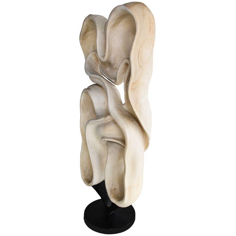 SCULPTURED WOOD BLEACHED DECO 70x30x175cm - Chora Mykonos