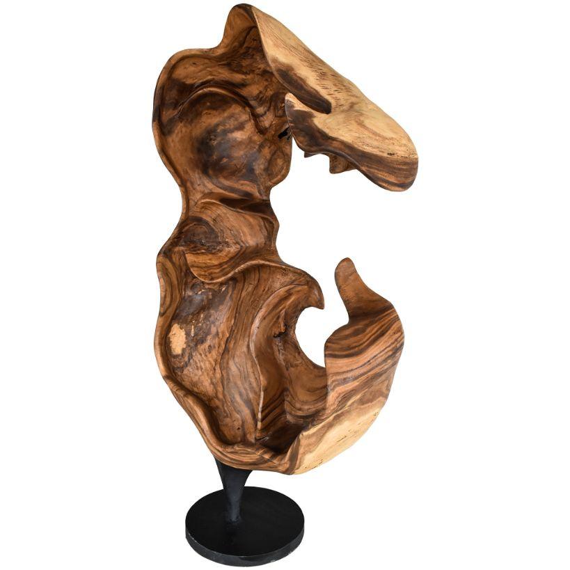 SCULPTURED TEAK WOOD NATURAL - Chora Mykonos