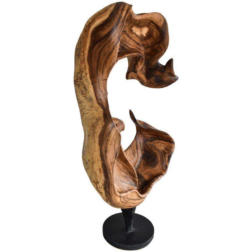 SCULPTURED TEAK WOOD NATURAL - Chora Mykonos