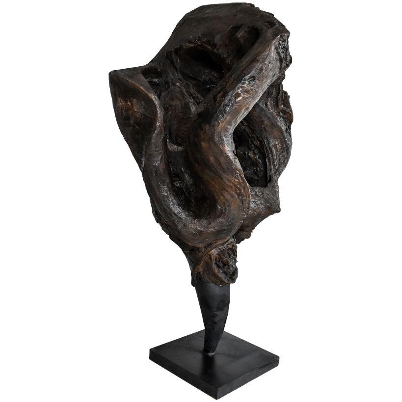 SCULPTURED WOOD BURNED NATURAL DECO - Chora Mykonos