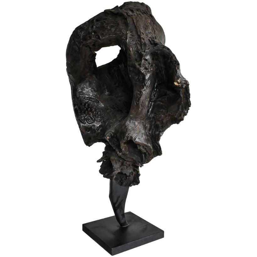 SCULPTURED WOOD BURNED NATURAL DECO - Chora Mykonos