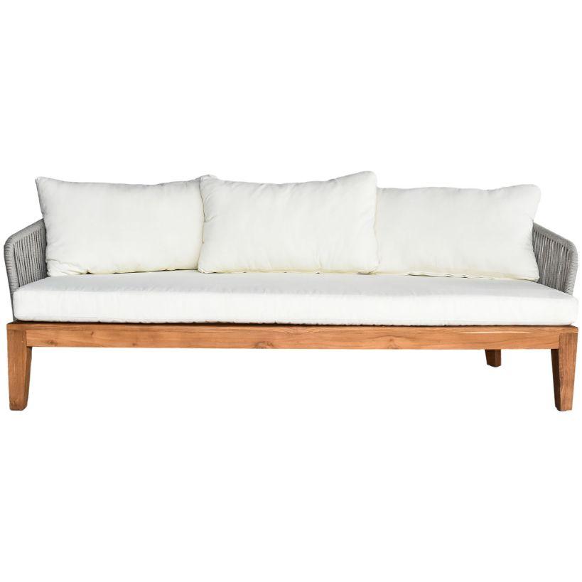 SOFA OVAL ROPE W/ CUSHION LIGHT GREY - Chora Mykonos