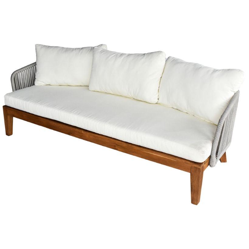 SOFA OVAL ROPE W/ CUSHION LIGHT GREY - Chora Mykonos