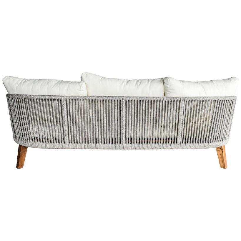 SOFA OVAL ROPE W/ CUSHION LIGHT GREY - Chora Mykonos