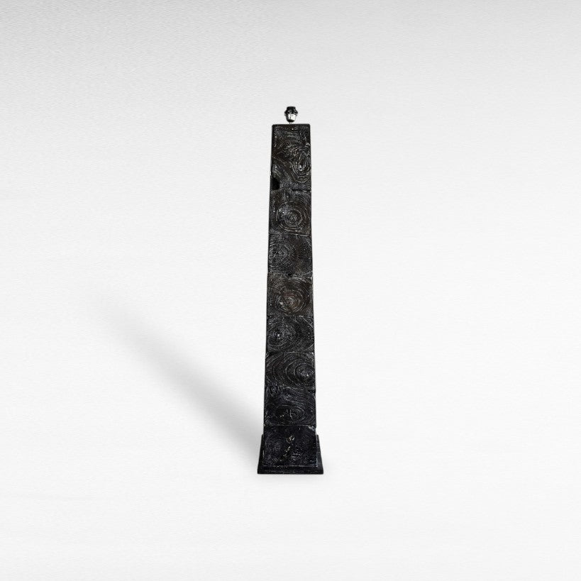 Black Teak Wood Floor Lamp