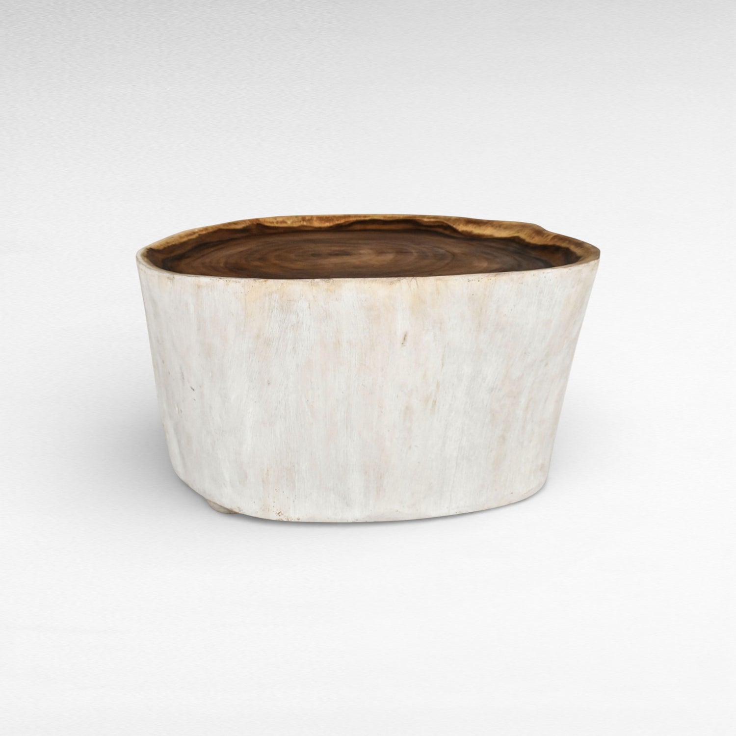 COFFEE TABLE ROUND SUAR WOOD NATURAL & BLEACH W100  |D80  |H45 cm