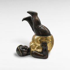 FIGURINE YOGA BRONZE BLACK & GOLD