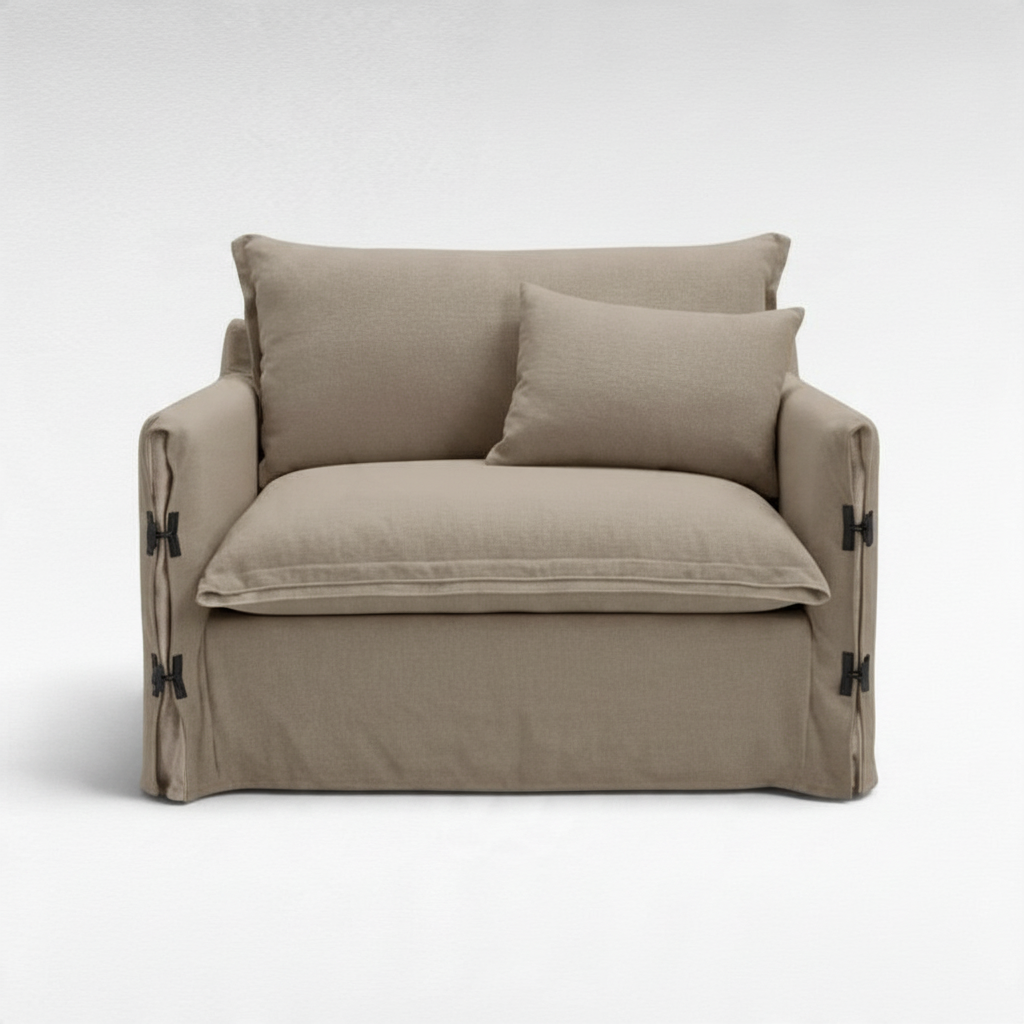 SOFA 2 SEATS WHITE LINEN W130 |D100 |H85 CM