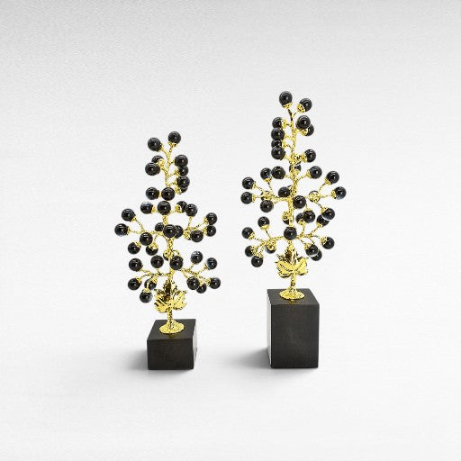 TREES WITH BLACK AGATE SET OF 2