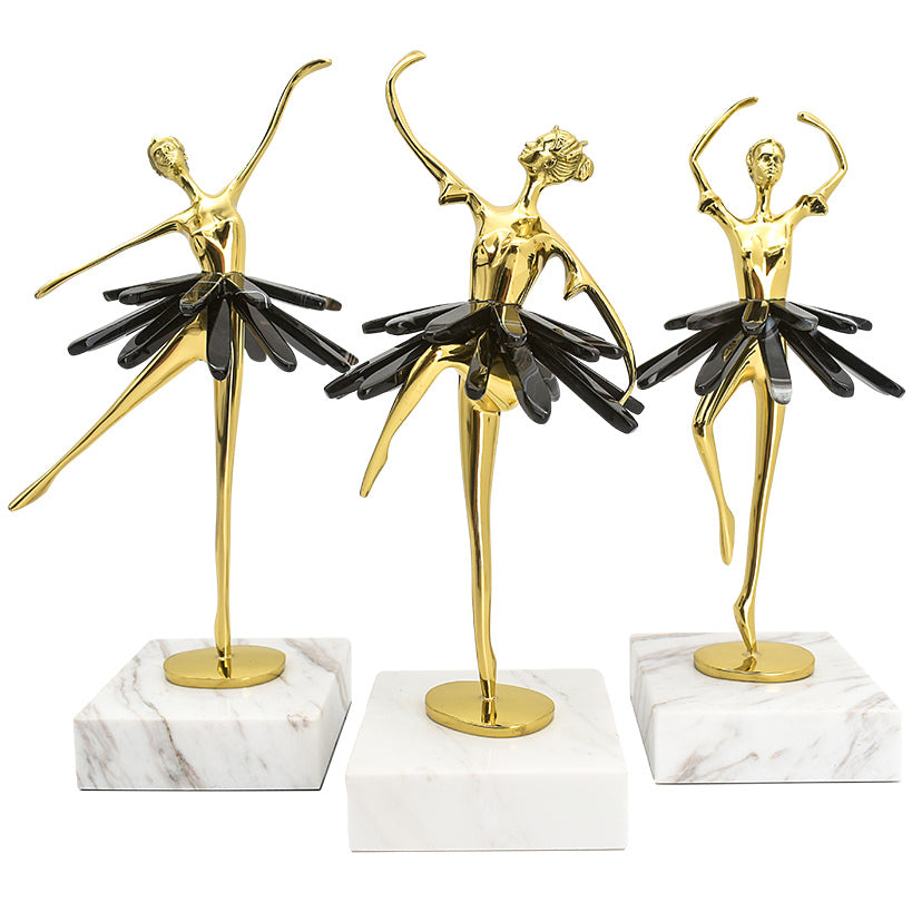 BALLERINAS WITH BLACK ONYX SET OF 3