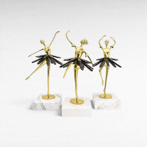 BALLERINAS WITH BLACK ONYX SET OF 3