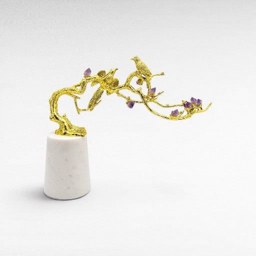 SINGING BIRD ON AMETHYST TREE