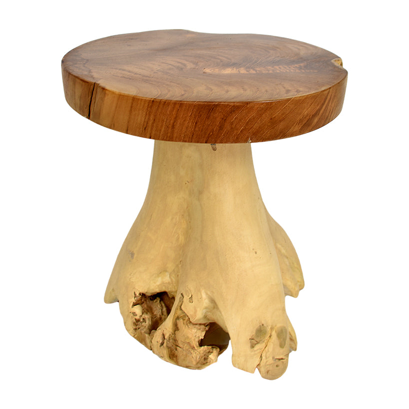 TEAK WOOD NATURAL SIDE TABLE W40 |D40 |H45 CM