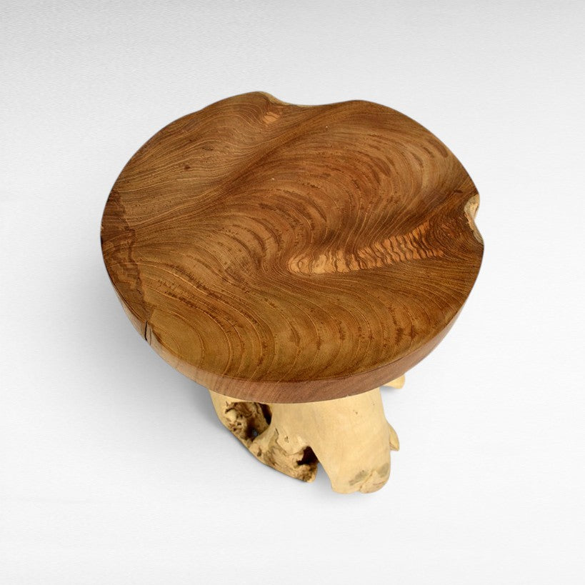 TEAK WOOD NATURAL SIDE TABLE W40 |D40 |H45 CM