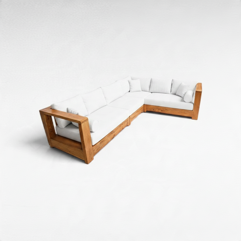TEAK WOOD CORNER SOFA L300 |W220 cm
