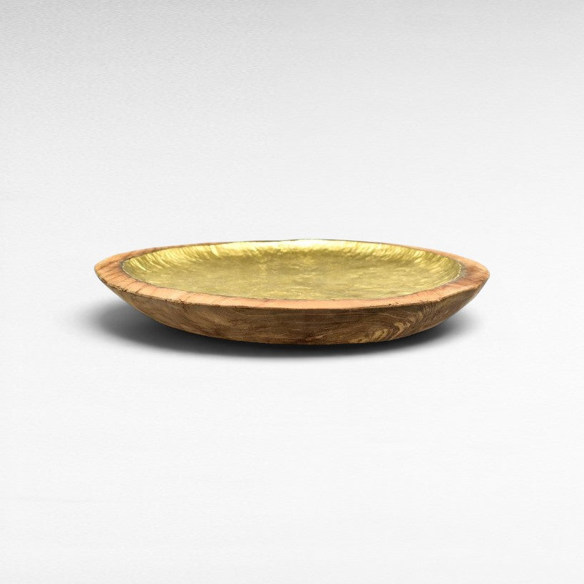 WOODEN TRAY GOLD PLATED - Chora Mykonos