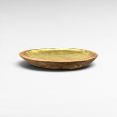 WOODEN TRAY GOLD PLATED - Chora Mykonos