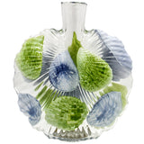 CRYSTAL GREEN / BLUE PATTERN VASE