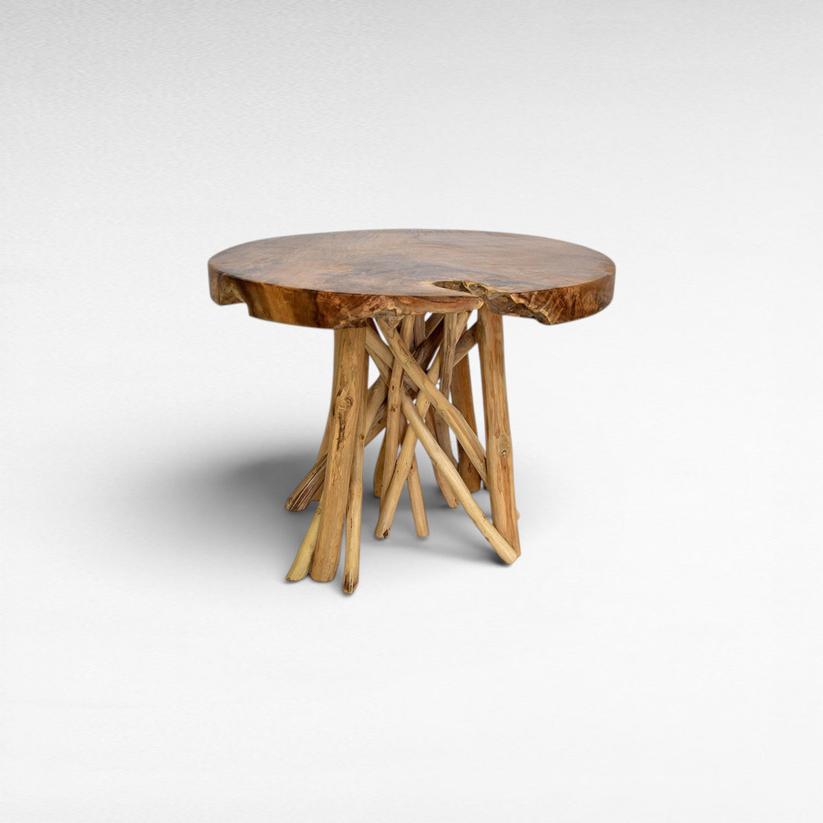TEAK WOOD NATURAL SIDE TABLE W60 |D60 |H45 CM