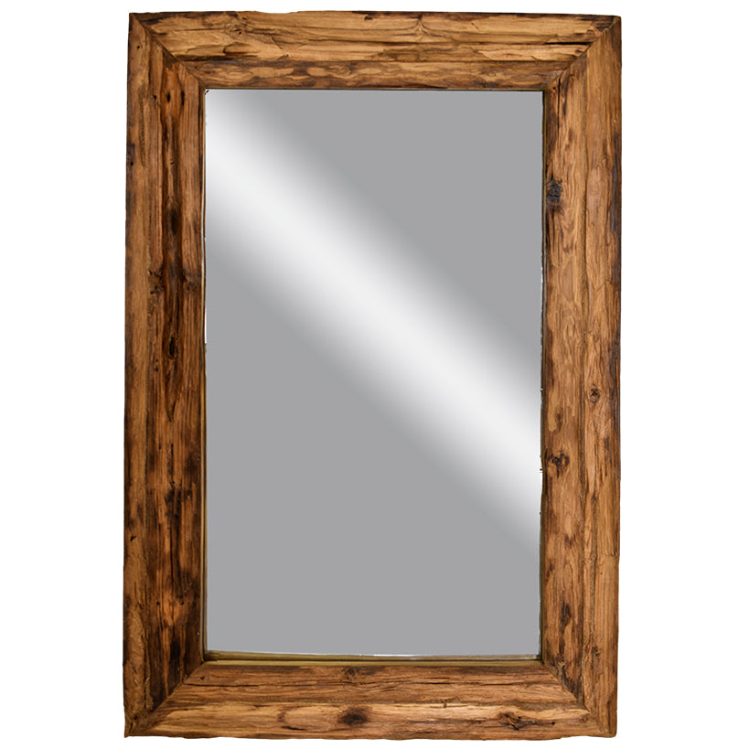 TEAK WOOD MIRROR W80 |H120 CM
